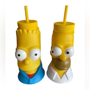 2 x Universal Studios The Simpsons drink Water Bottle homer Bart
